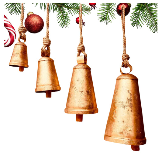 Elevate Your Holiday Decor with These Rustic Shabby Chic Christmas Bells