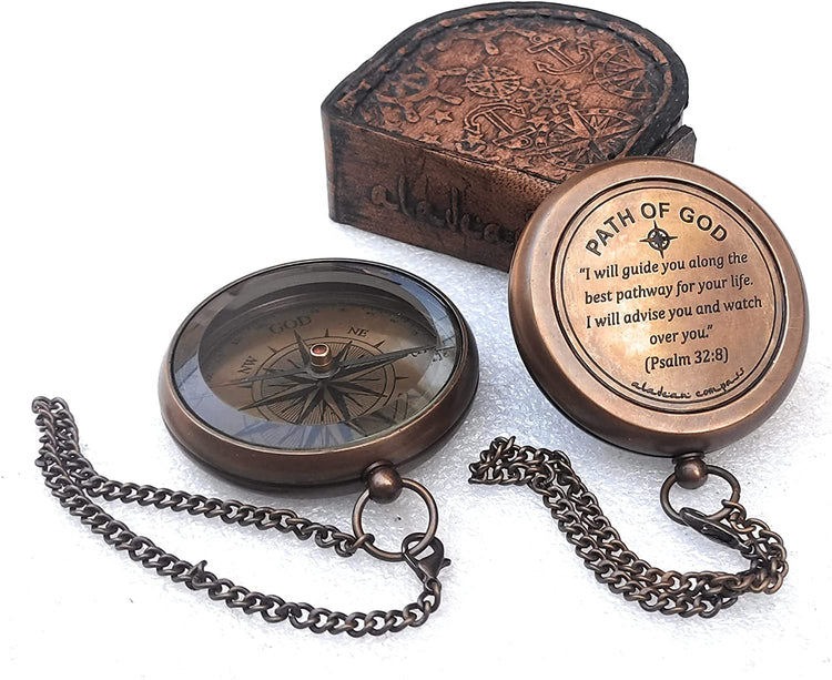 Engraved Brass Compass Shop