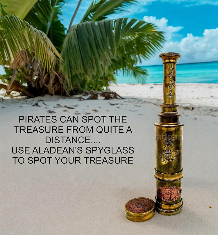 vintage pirate spyglass and ship captain brass telescopes by aladean