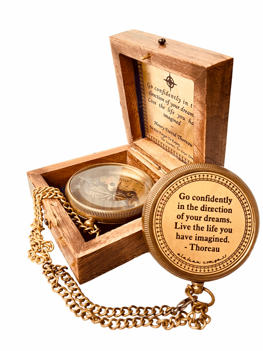 Go Confidently Engraved Brass Compass Inspirational Gift