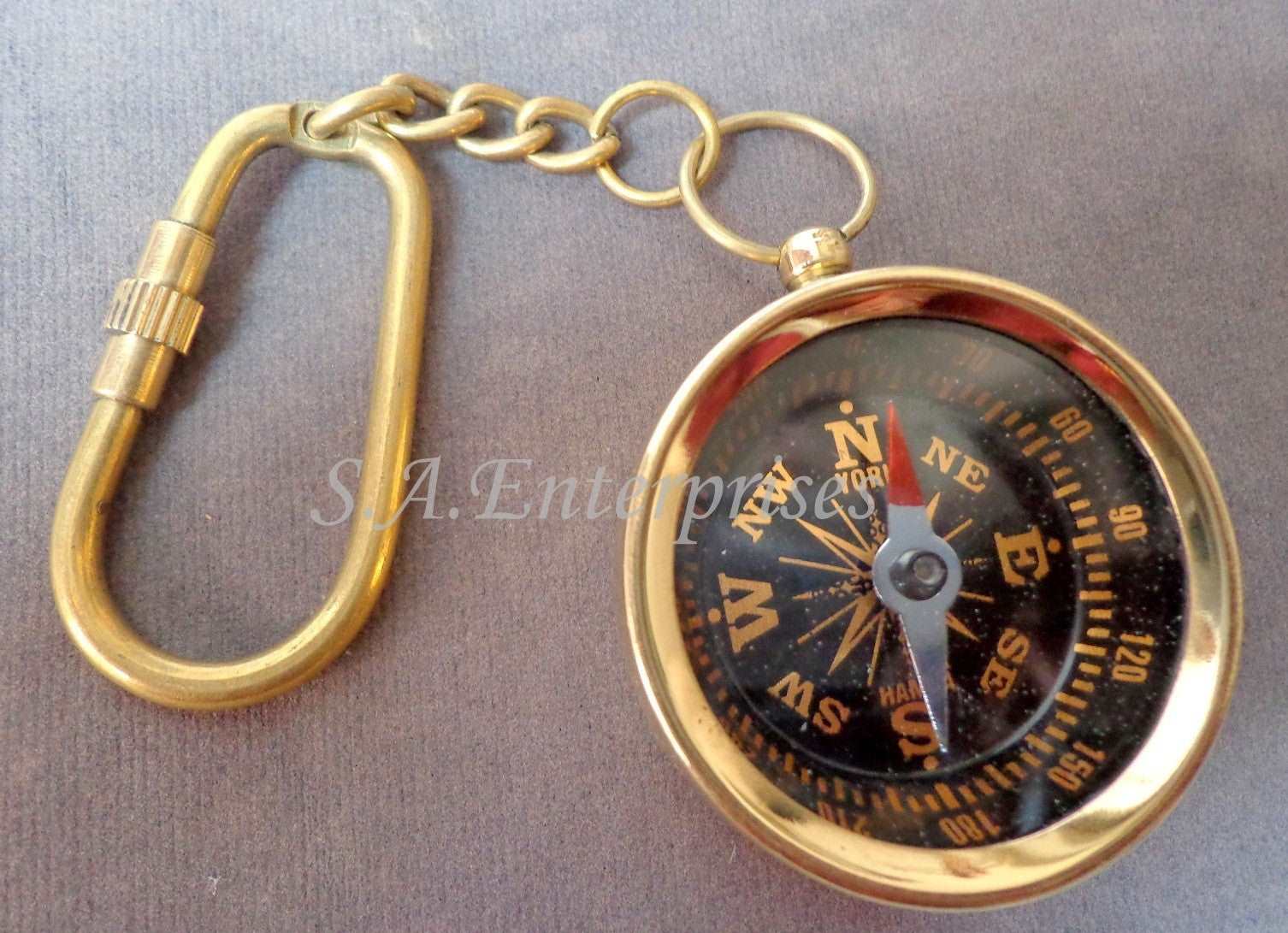 Brass Compass Key Chain