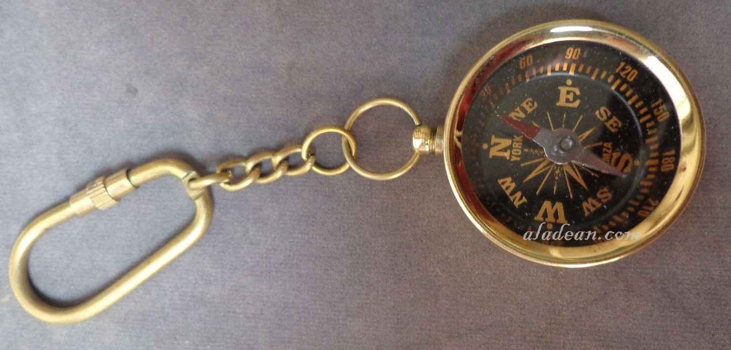 Brass Compass Key Chain