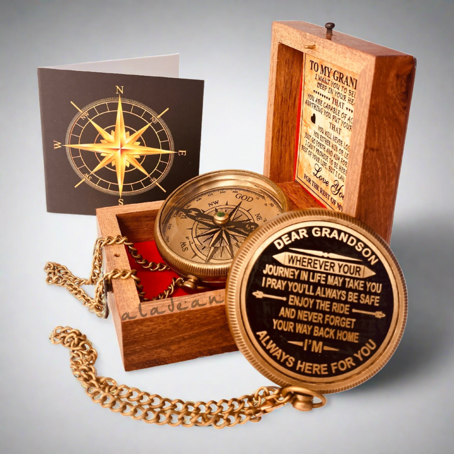 Compass Gift for Grandson from Grandpa Grandma