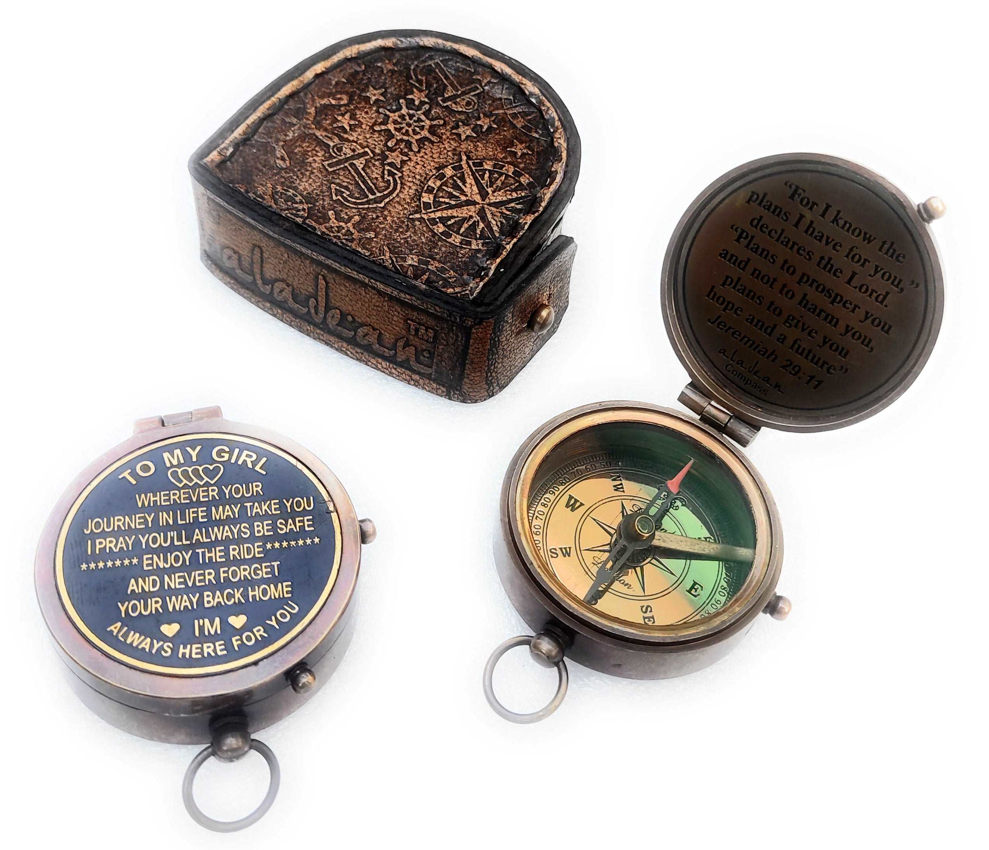 Brass Compass Gift for Girl Grand Daughter