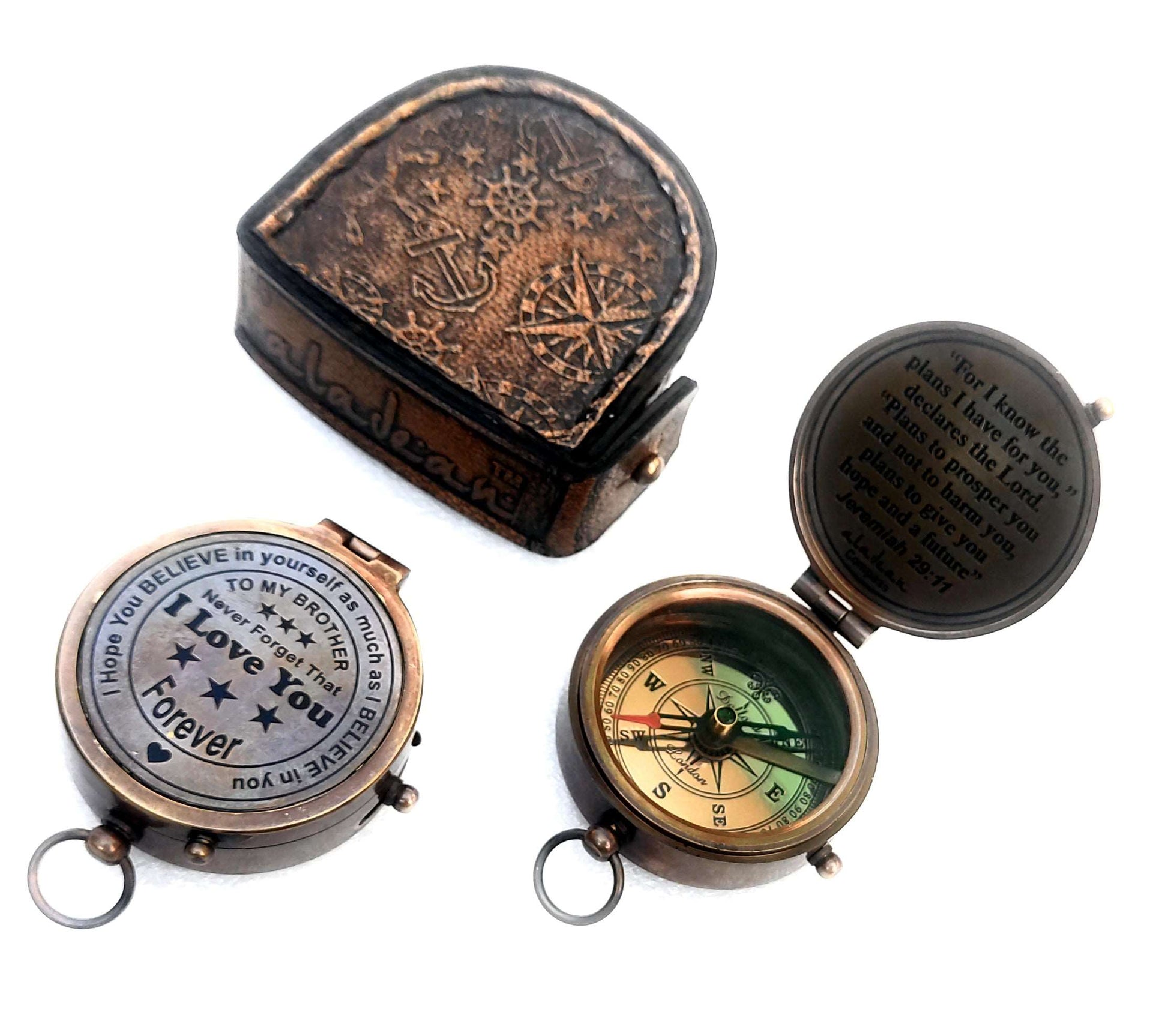 Brass Compass Gift for Brother
