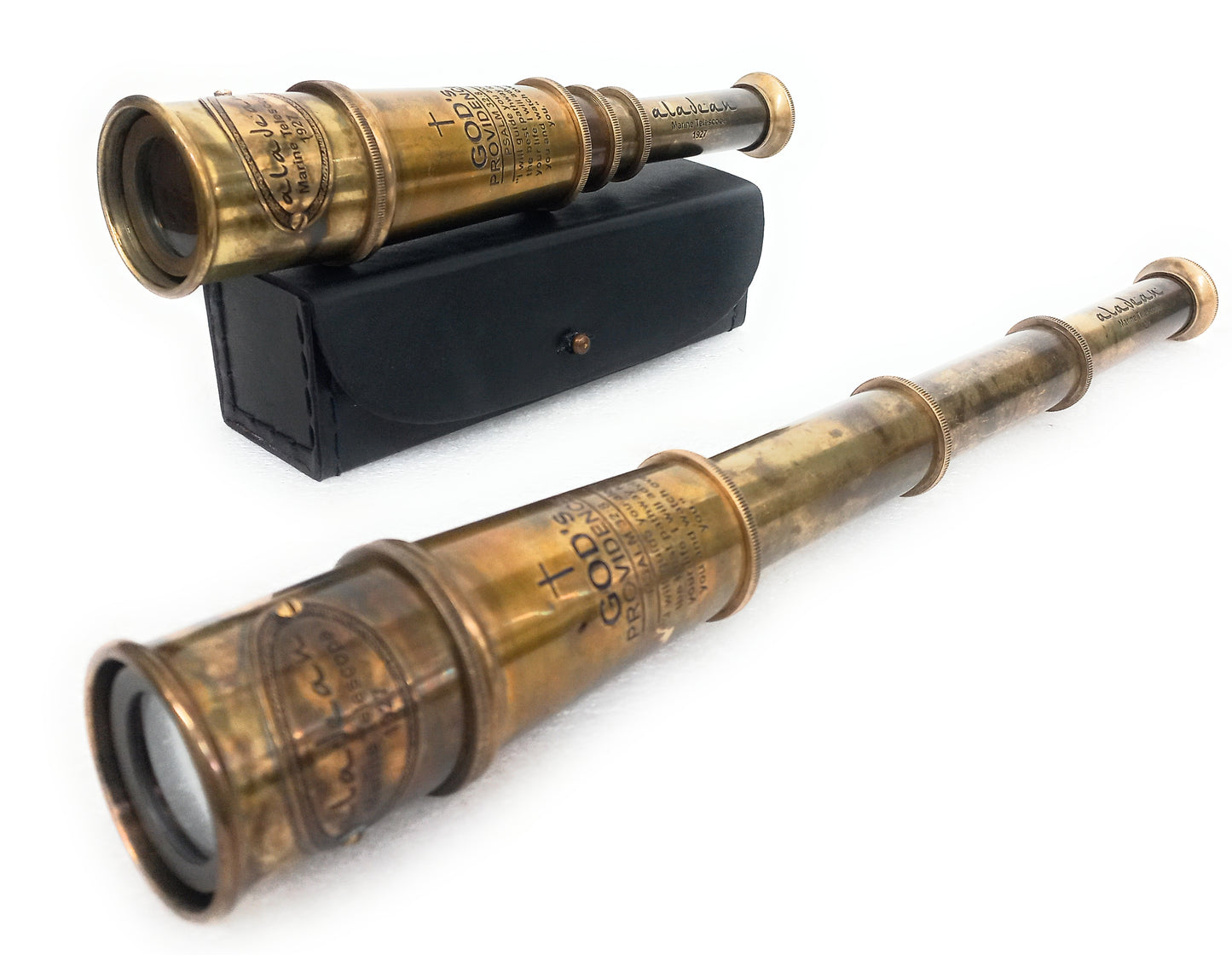 Pirate Spyglass Telescope 15" Engraved "God's Divine Path" Quote