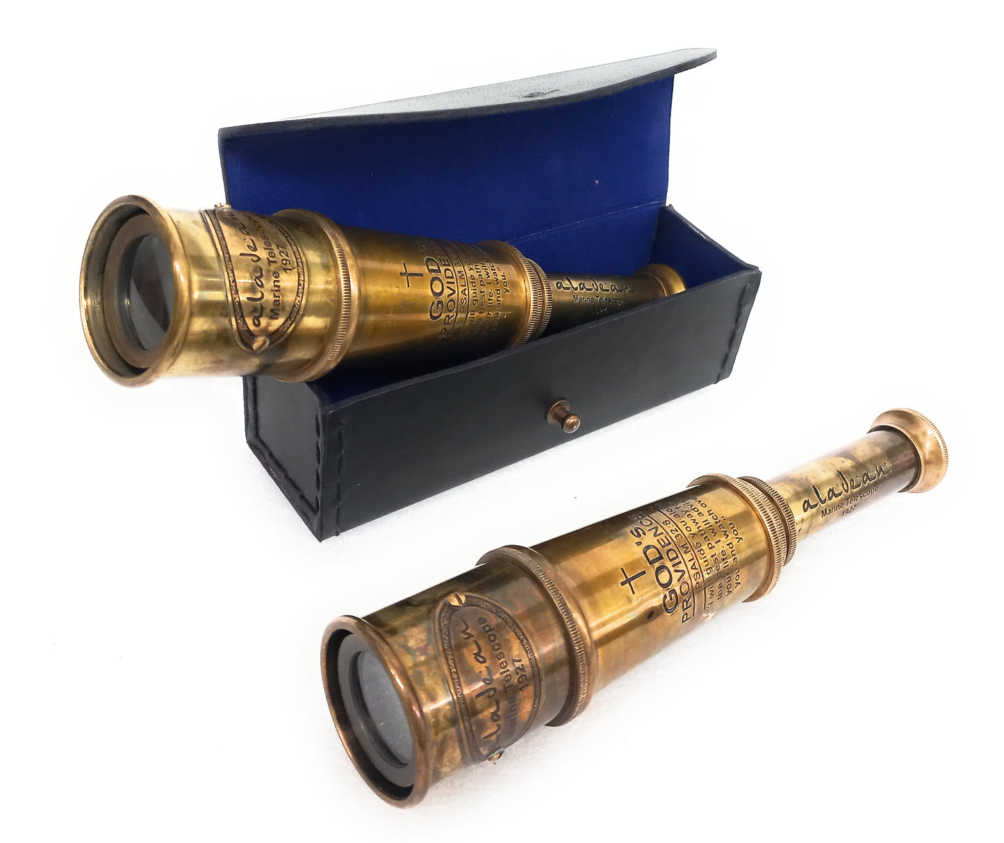 Pirate Spyglass Telescope 15" Engraved "God's Divine Path" Quote