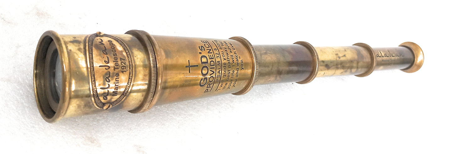 Pirate Spyglass Telescope 15" Engraved "God's Divine Path" Quote