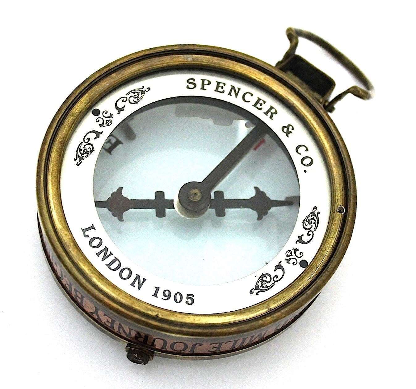 Brass Magnified Compass with wooden Box