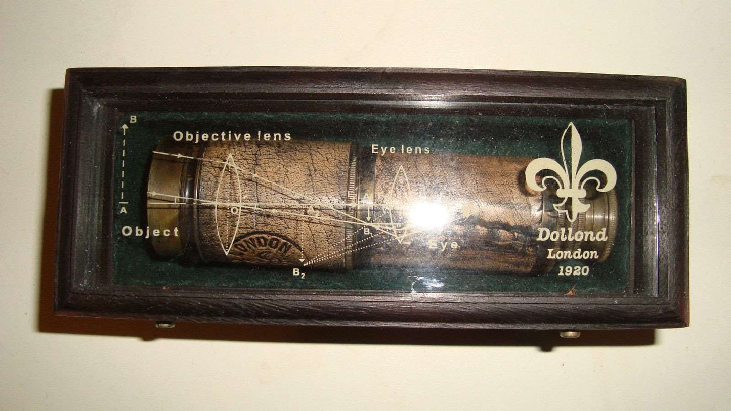 Ship Brass Telescope Spyglass in wood case