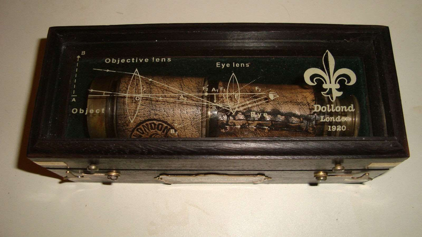 Ship Brass Telescope Spyglass in wood case