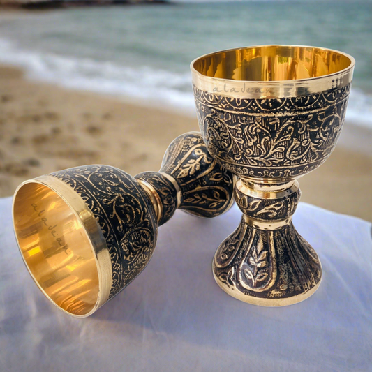 Mediveal Chalice Goblet - Dukes Brass Wine Cup