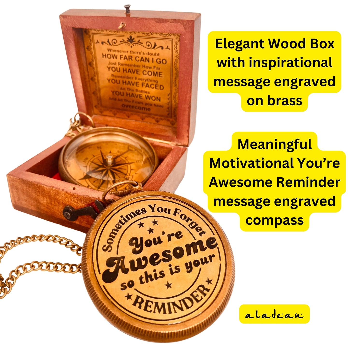 You Are Awesome Engraved Compass Appreciation Gifts