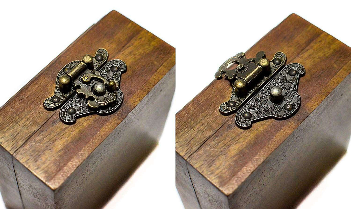 Antique Brass Compass With Wooden Box