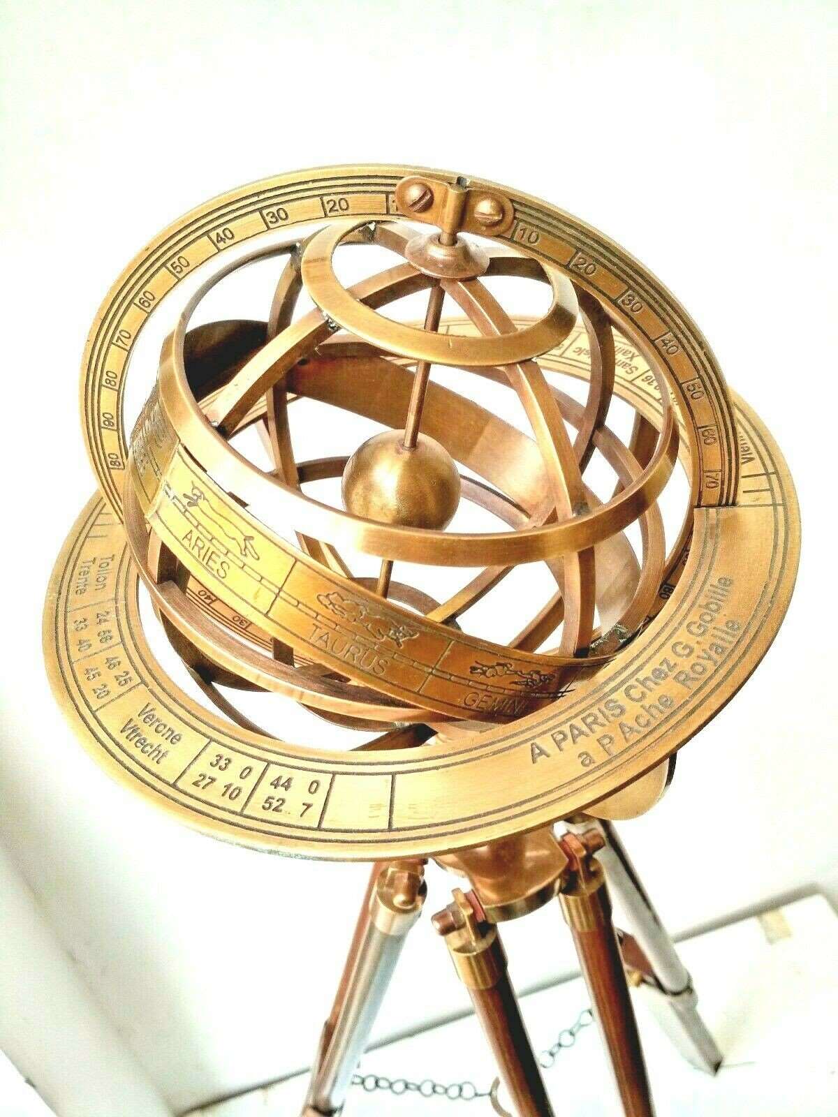 Brass Armillary Globe With Tripod Stand