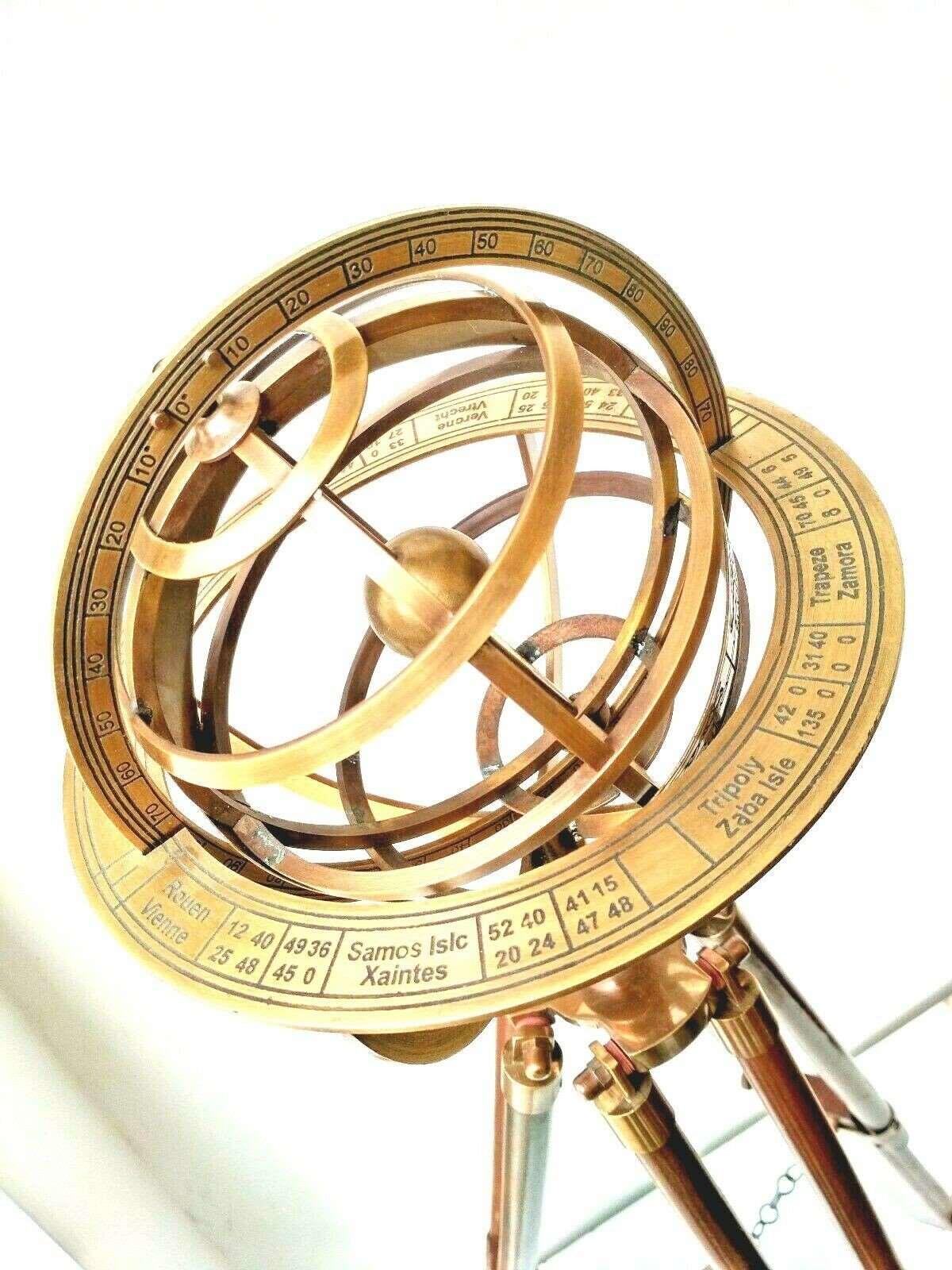 Brass Armillary Globe With Tripod Stand