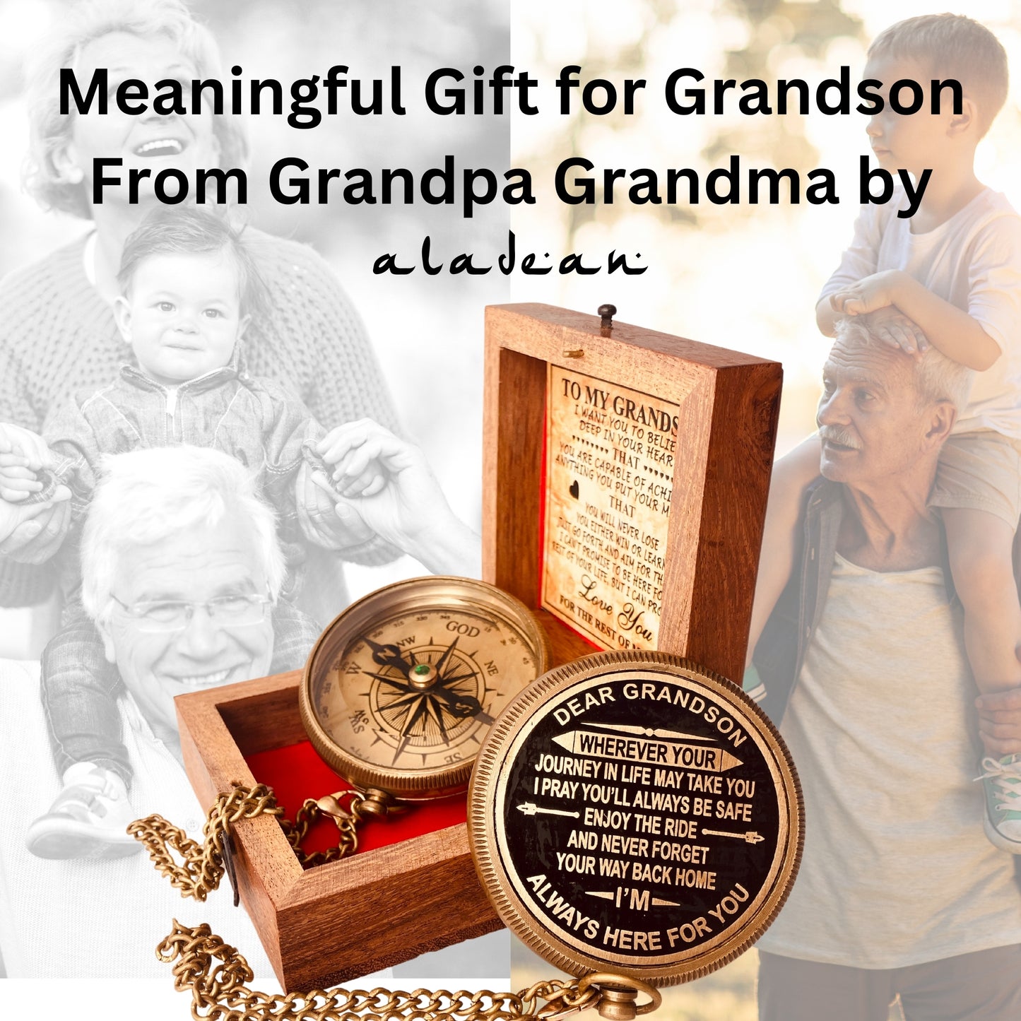 Compass Gift for Grandson from Grandpa Grandma