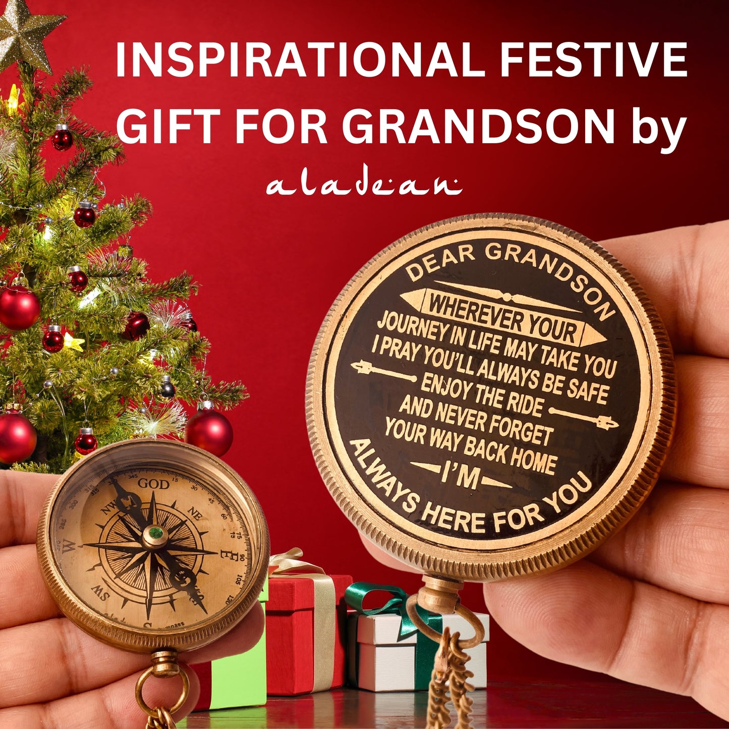 Compass Gift for Grandson from Grandpa Grandma