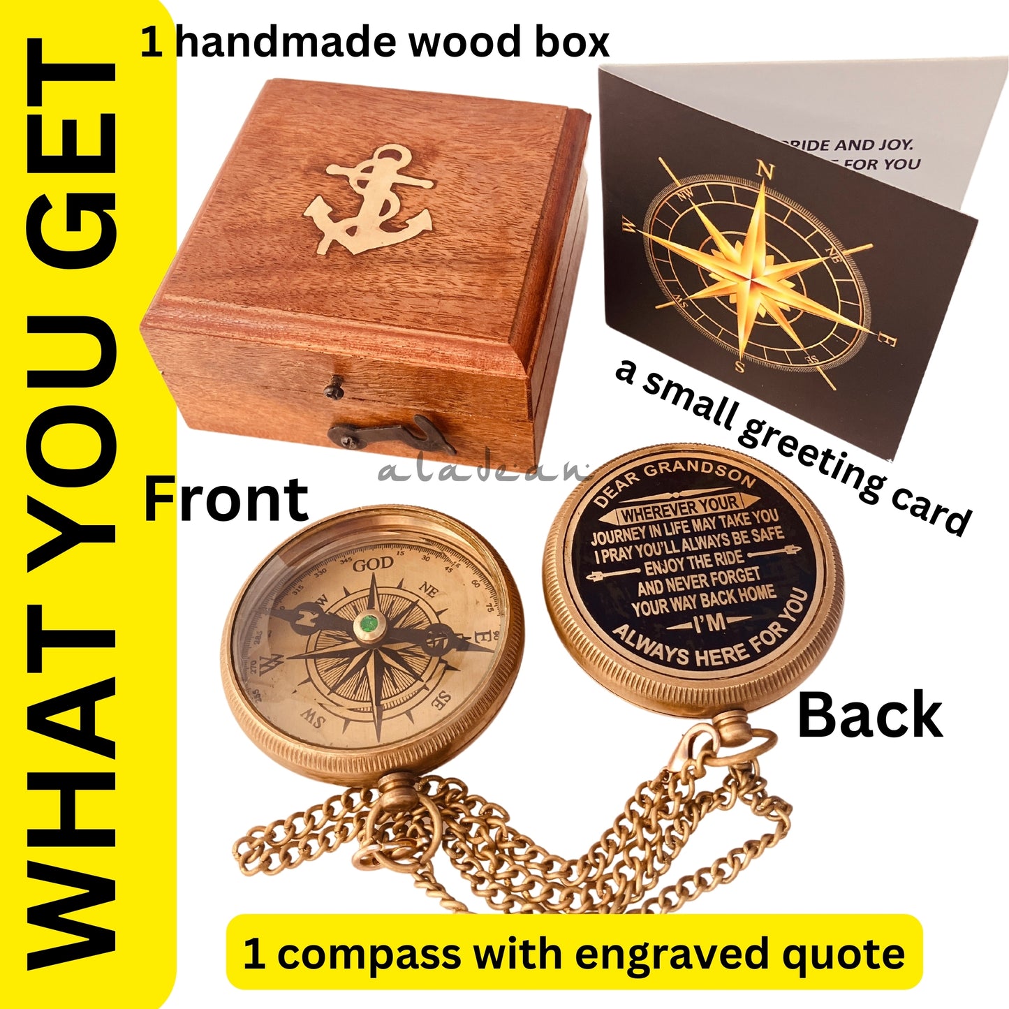 Compass Gift for Grandson from Grandpa Grandma