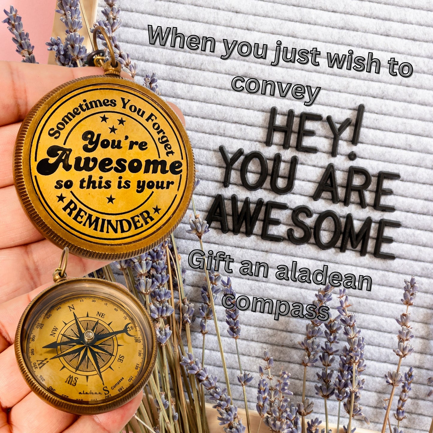 You Are Awesome Engraved Compass Appreciation Gifts