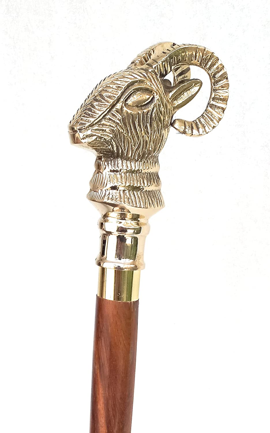 Aries Zodiac - The Ram head Handle Walking Cane Stick