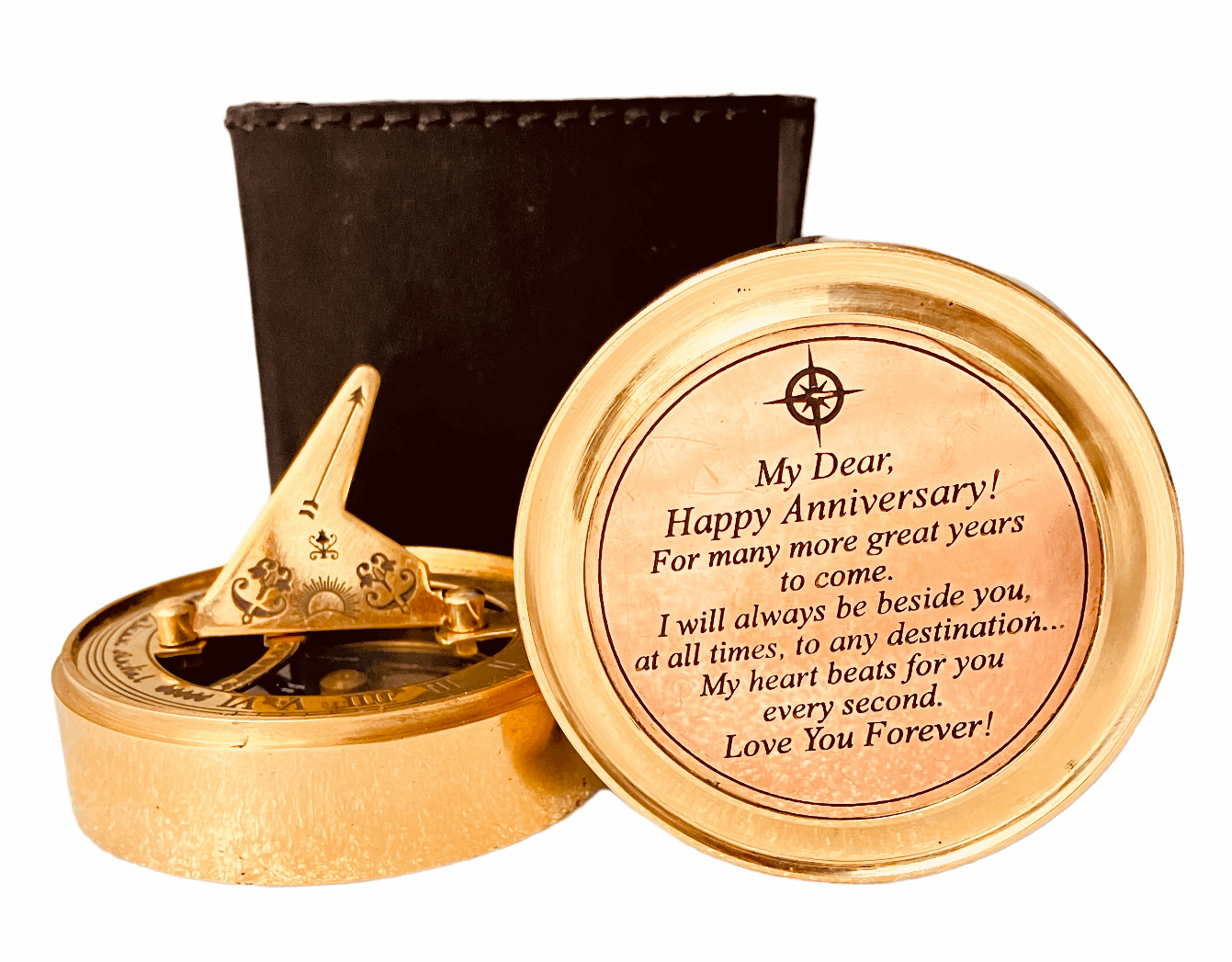 Anniversary　Sundial　Love　Quote　With　Gift　Brass　aladean　Engraved　–