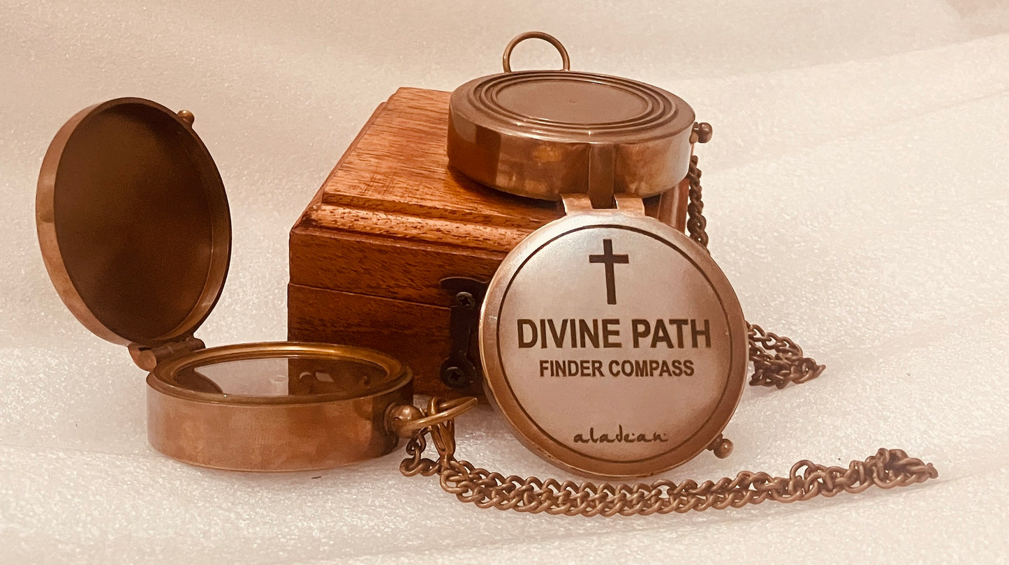 Divine Path Compass - Personalized Religious Gift - Engrave Your Own Custom Text