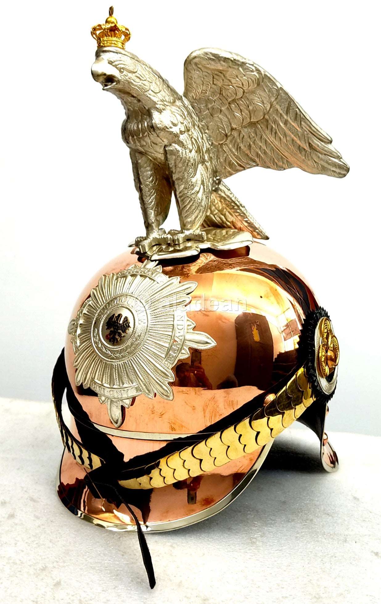 Prussian Eagle Pickelhaube - M 1860 Preußen Garde Kürassier Mannschaften Metalhelme Copper Silver German Officer