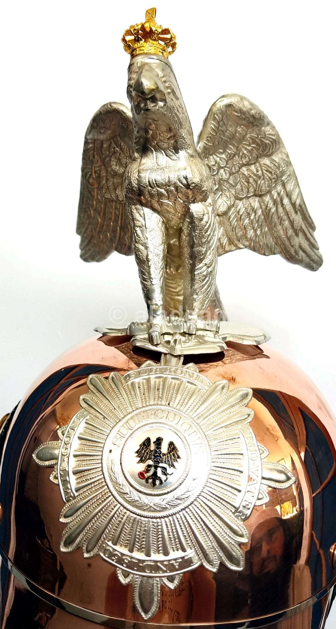 Prussian Eagle Pickelhaube - M 1860 Preußen Garde Kürassier Mannschaften Metalhelme Copper Silver German Officer