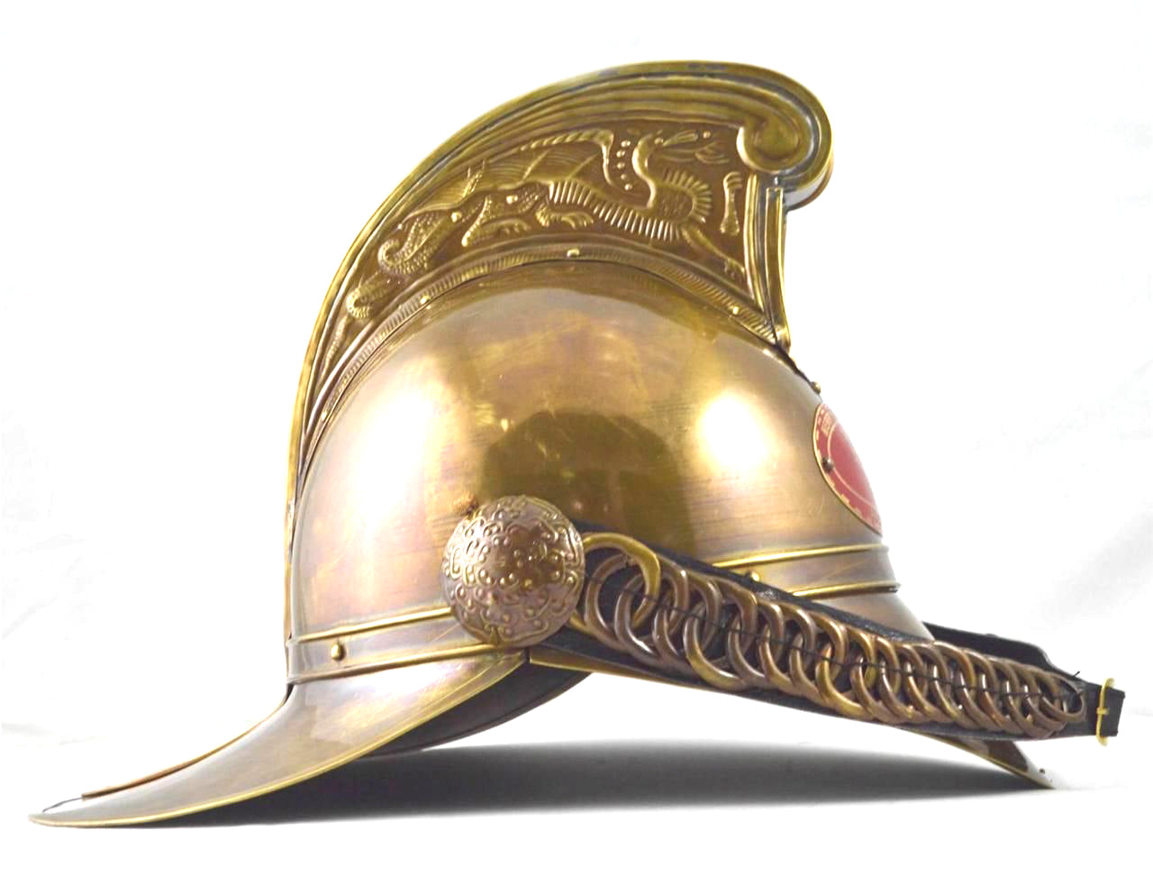 Vintage Feuerwehrhelm aus Messing der Feuerwehr