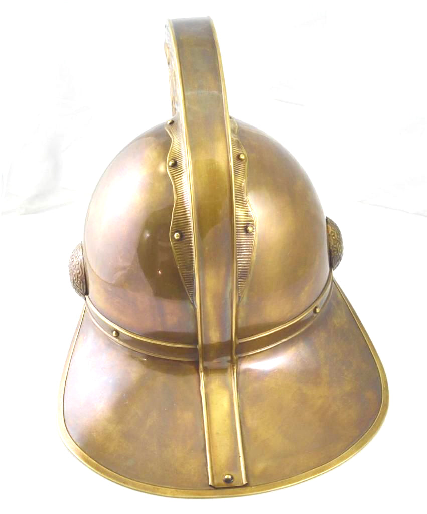 Vintage Brass Fireman Helmet of Fire Fighter Brigade