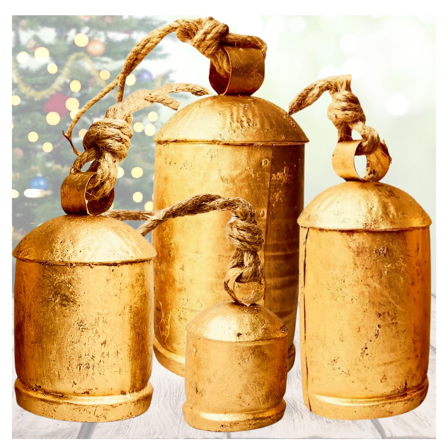 Rustic Harmony Decorative Bells Set (4-piece)