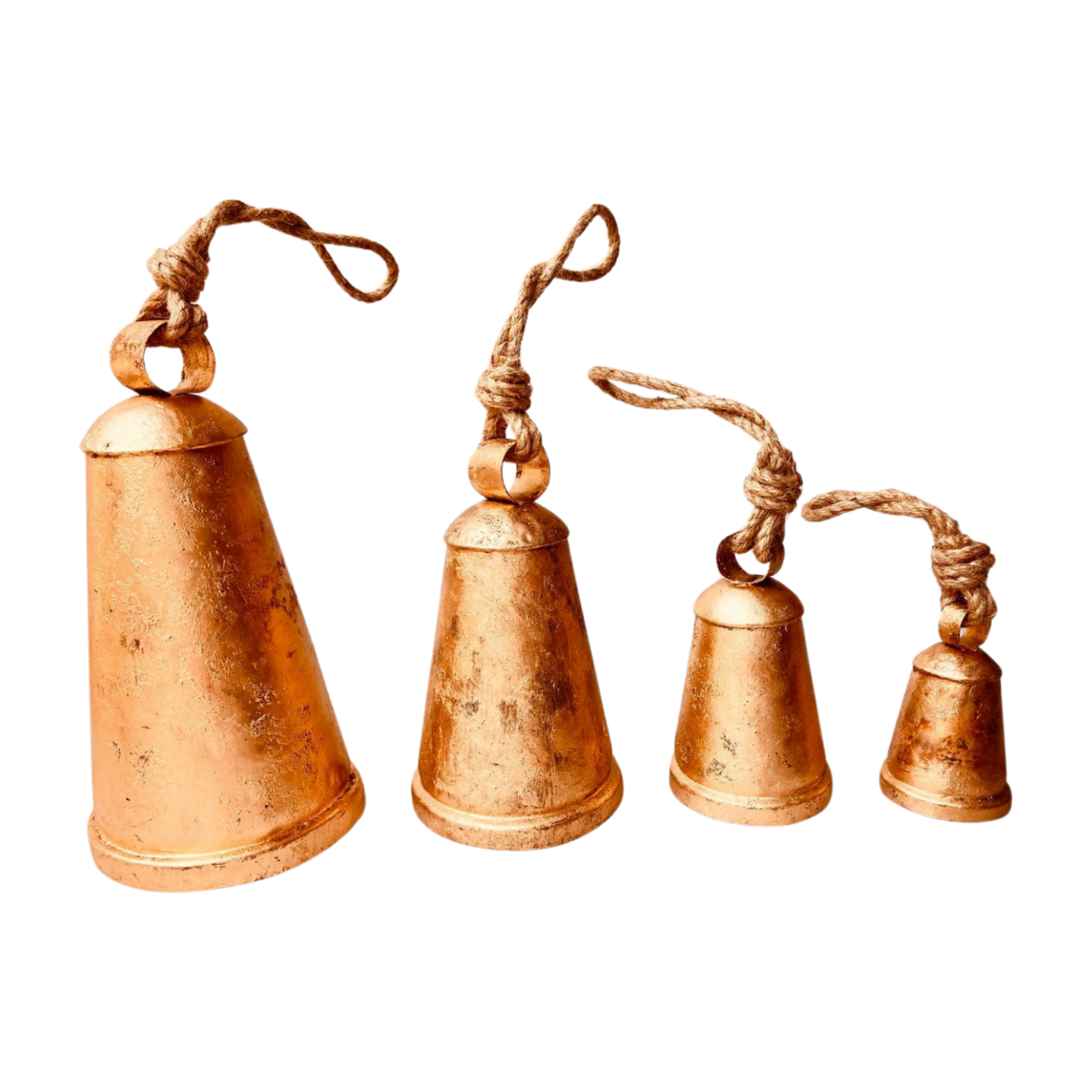Decorative Christmas Bells Tapered Golden Bell Set