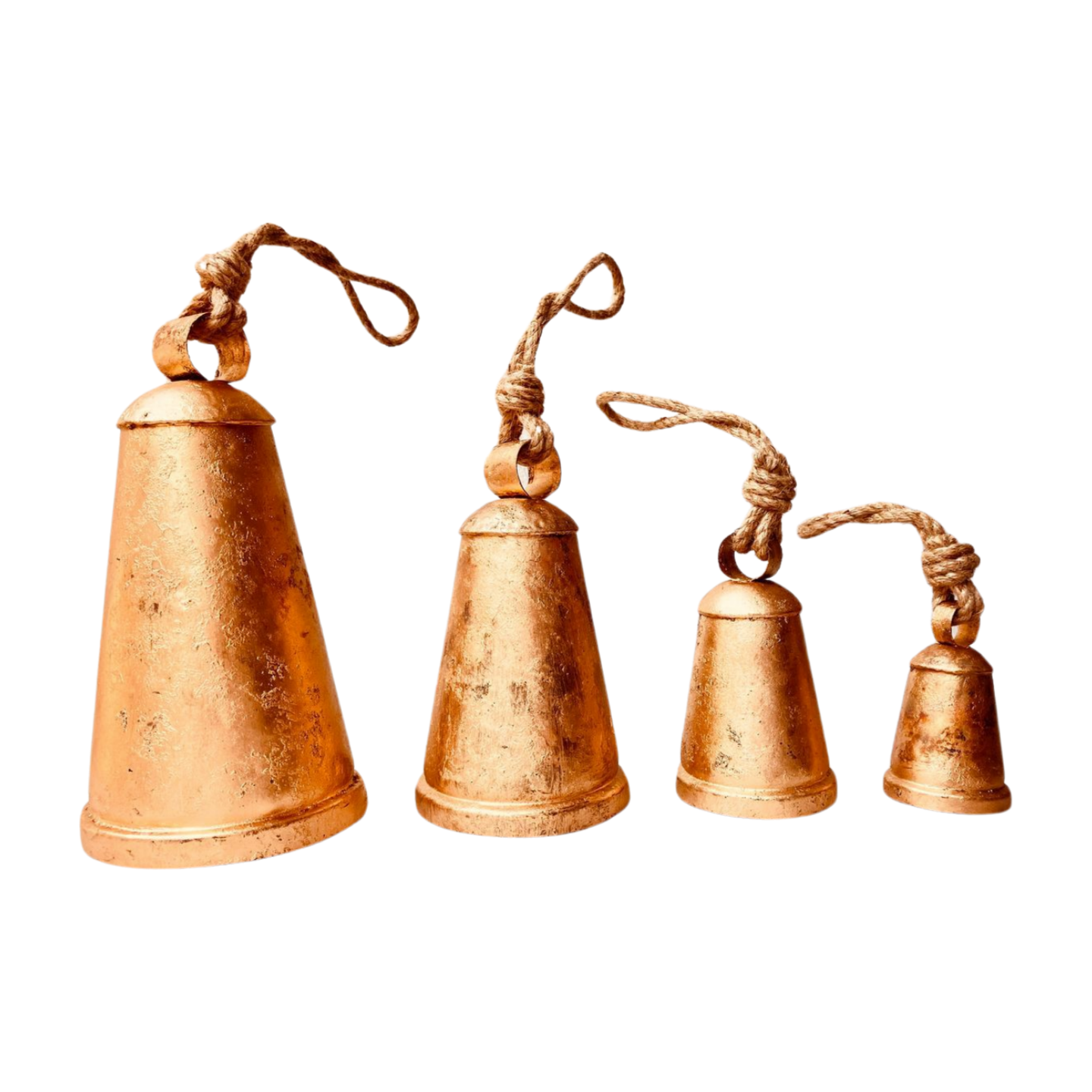 Decorative Christmas Bells Tapered Golden Bell Set