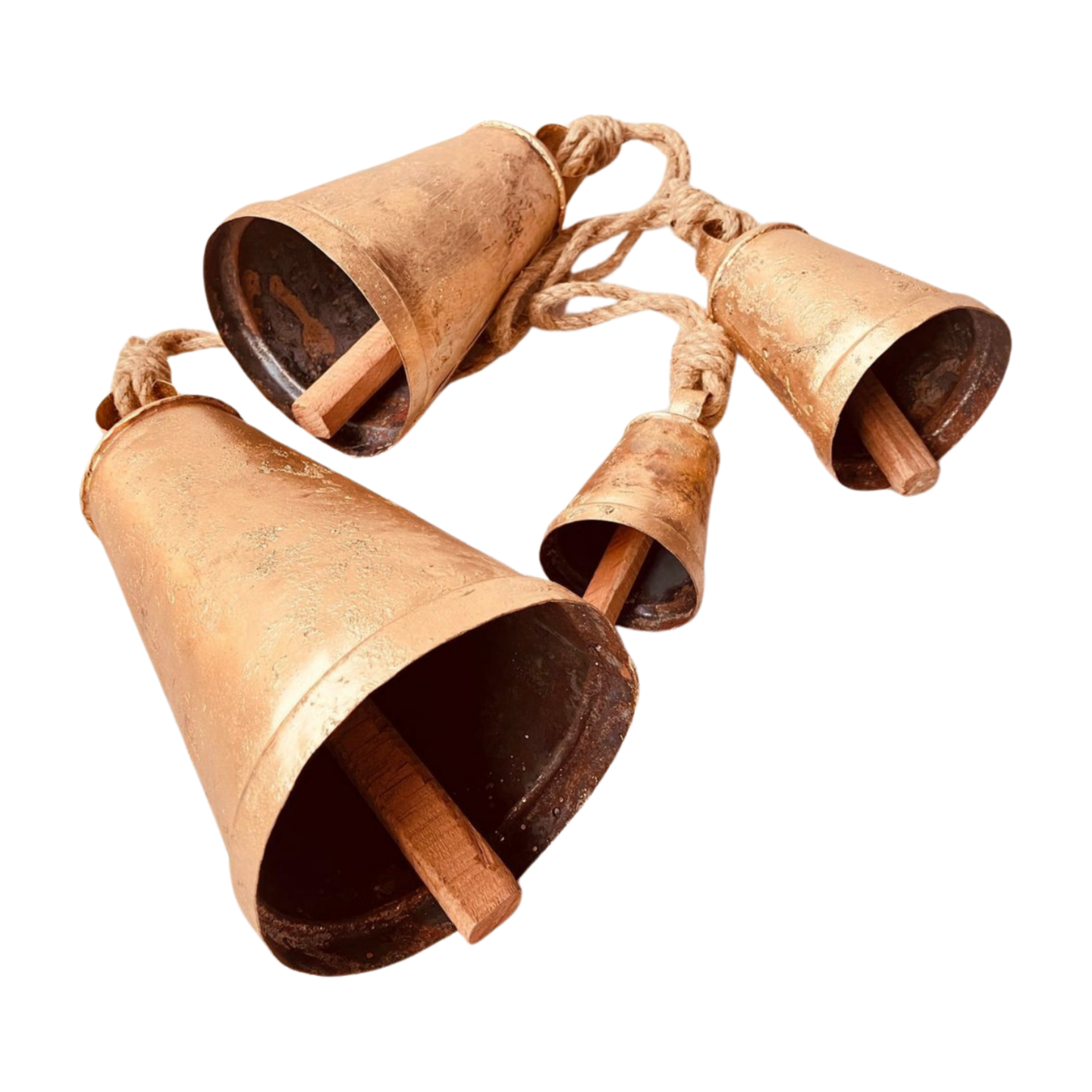Decorative Christmas Bells Tapered Golden Bell Set