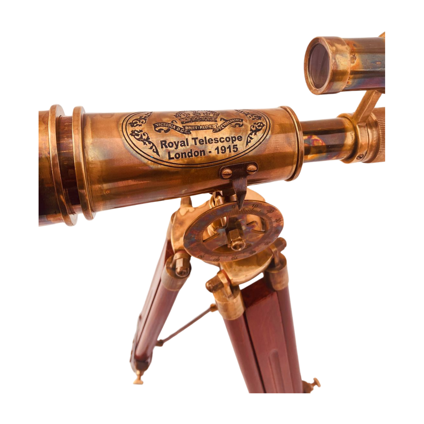 Vintage Spyglass Telescope On Wood Stand