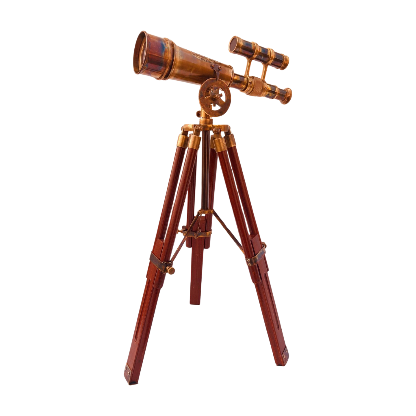 Vintage Spyglass Telescope On Wood Stand