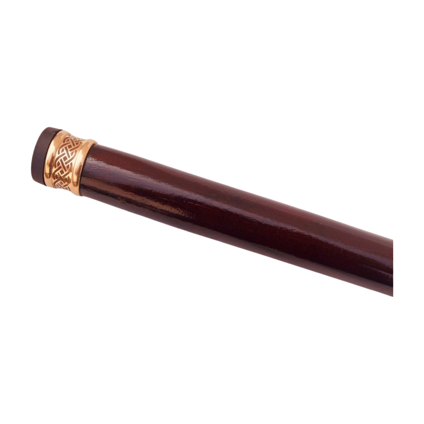 Wood Handle Walking Cane Designer Brass Rings