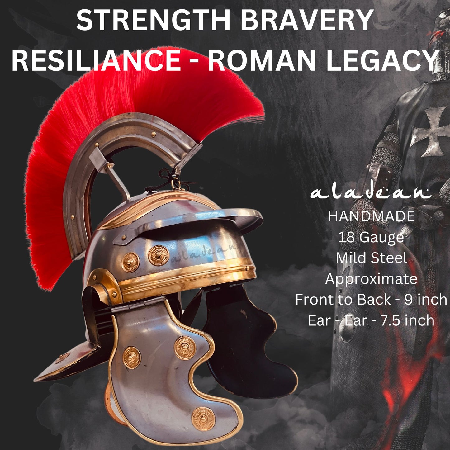 Roman Helmet | Authentic Roman Centurion Headgear for Cosplay, Reenactments, Theater, and Collectors