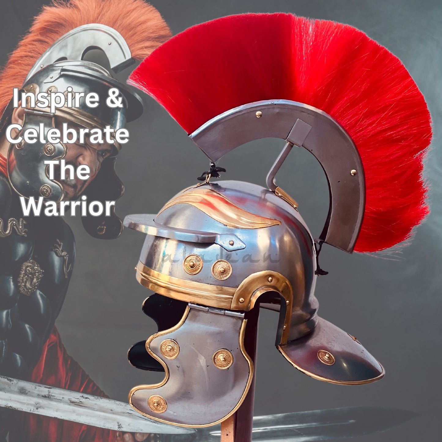 Roman Helmet | Authentic Roman Centurion Headgear for Cosplay, Reenactments, Theater, and Collectors