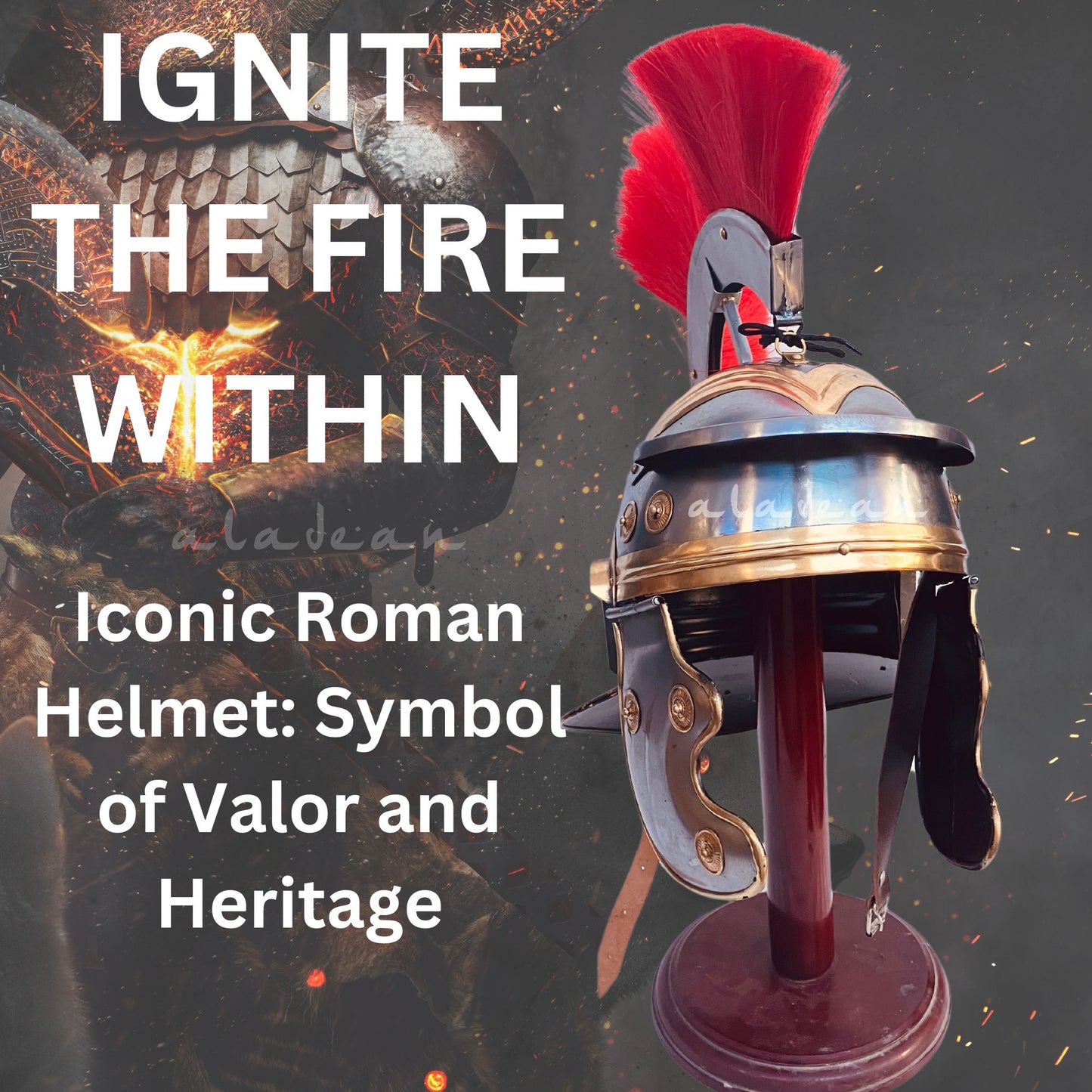 Roman Helmet | Authentic Roman Centurion Headgear for Cosplay, Reenactments, Theater, and Collectors