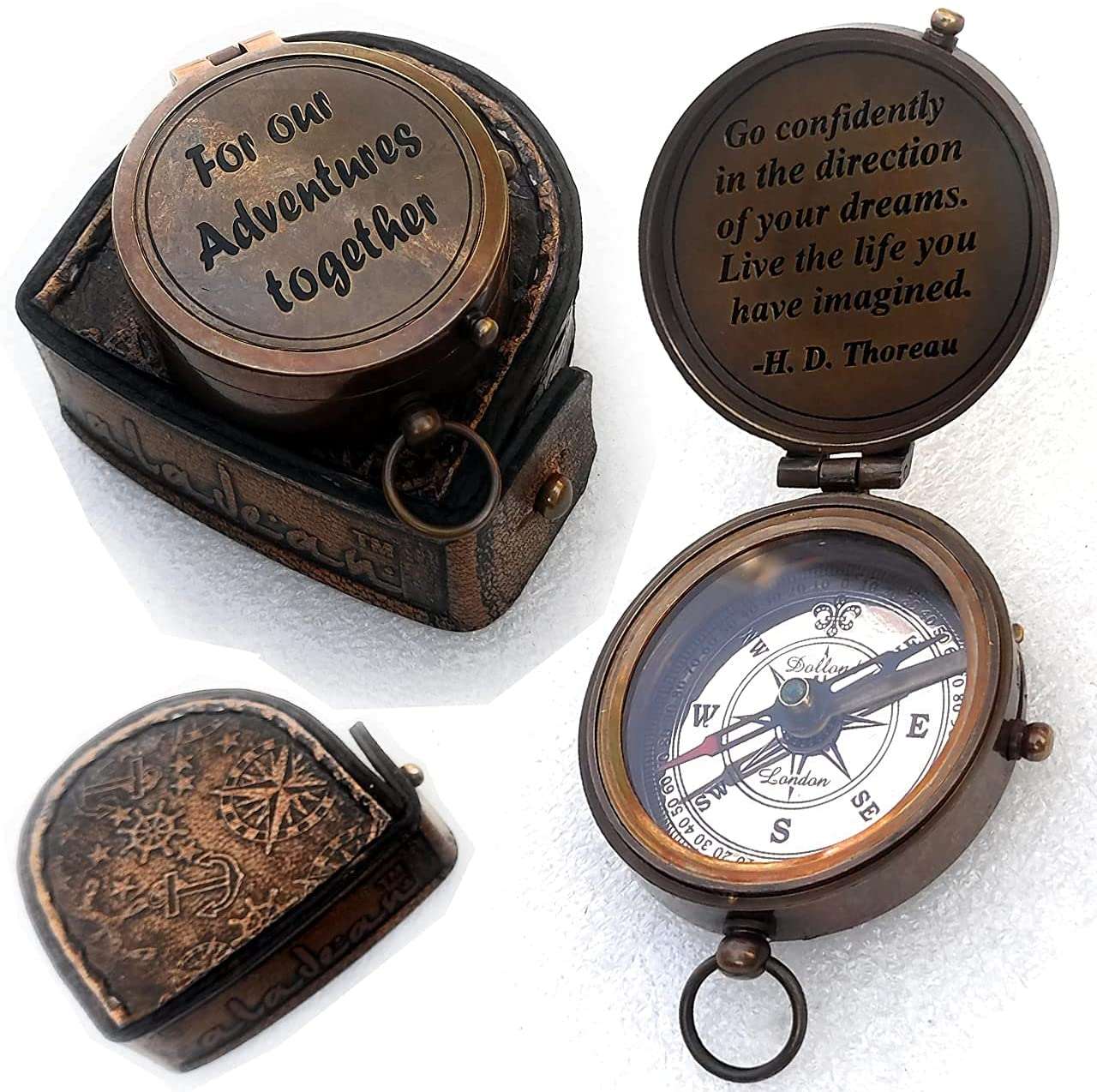 Our Adventures Together Brass Compass Gift