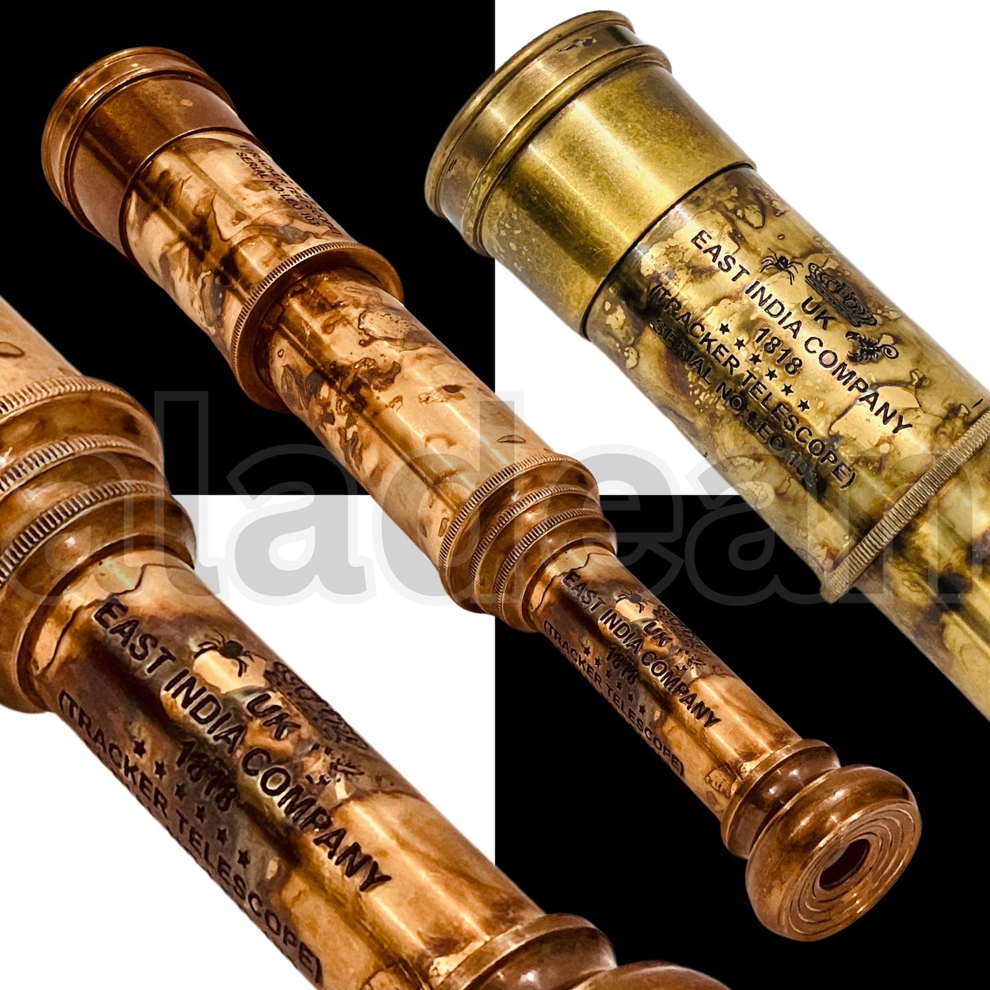 Rare Brass Telescope | Pirate Spyglass 17 inch - East India Company 1818 Tracker