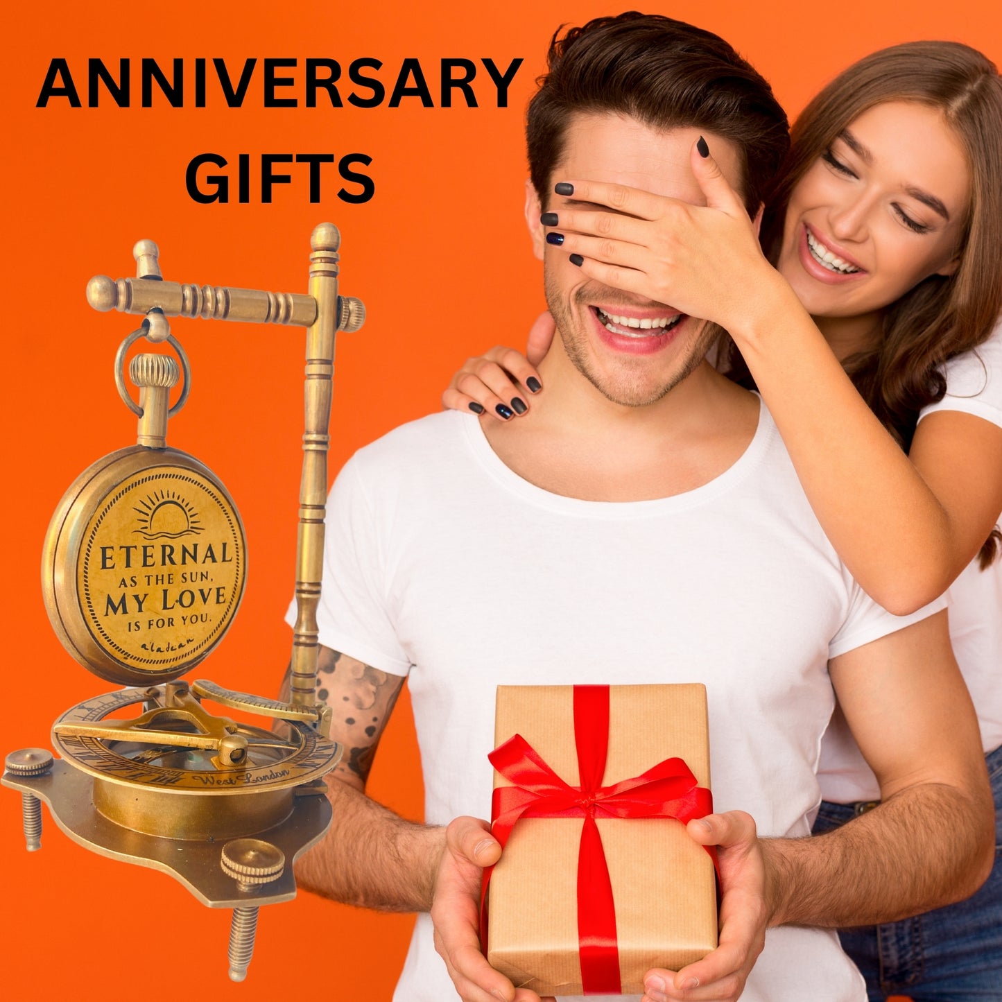 Eternal Love Anniversary Sundial Compass Clock Gift