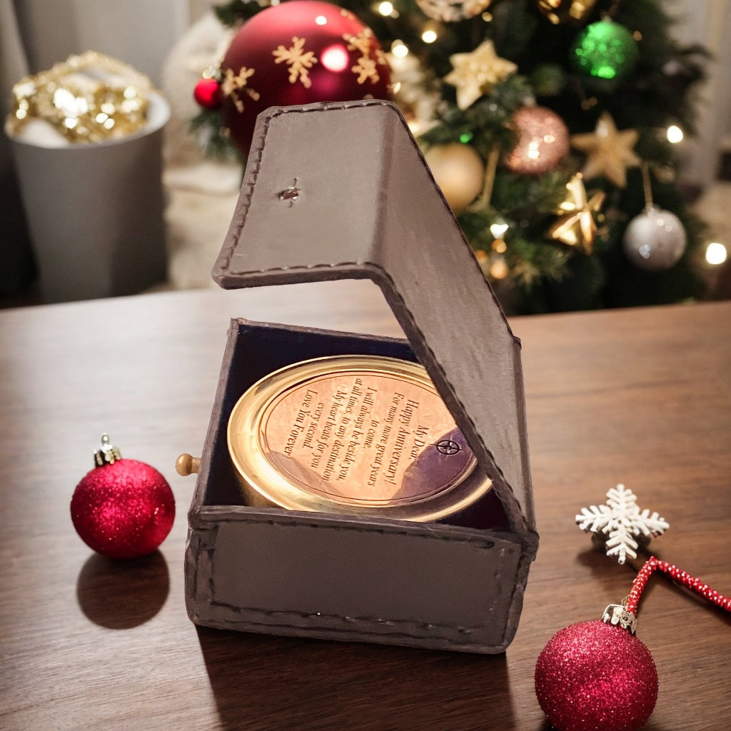 Anniversary Gift Brass Sundial With Engraved Love Quote