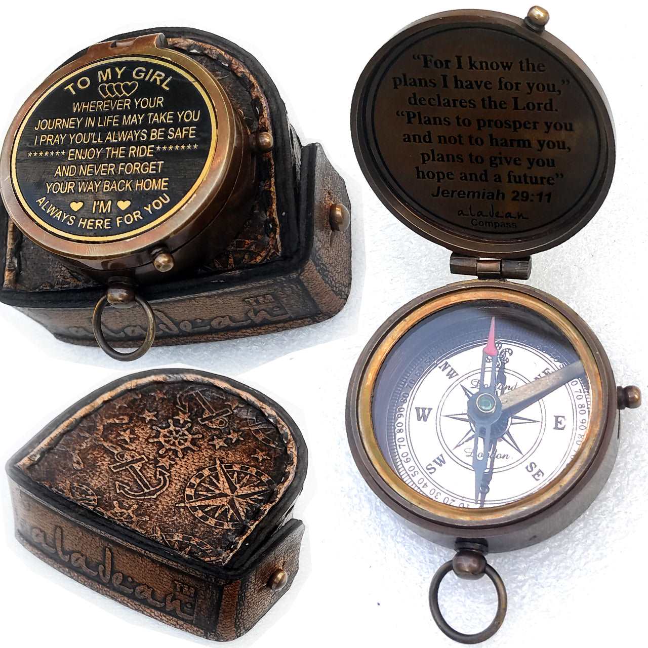 Brass Compass Gift for Girl Grand Daughter