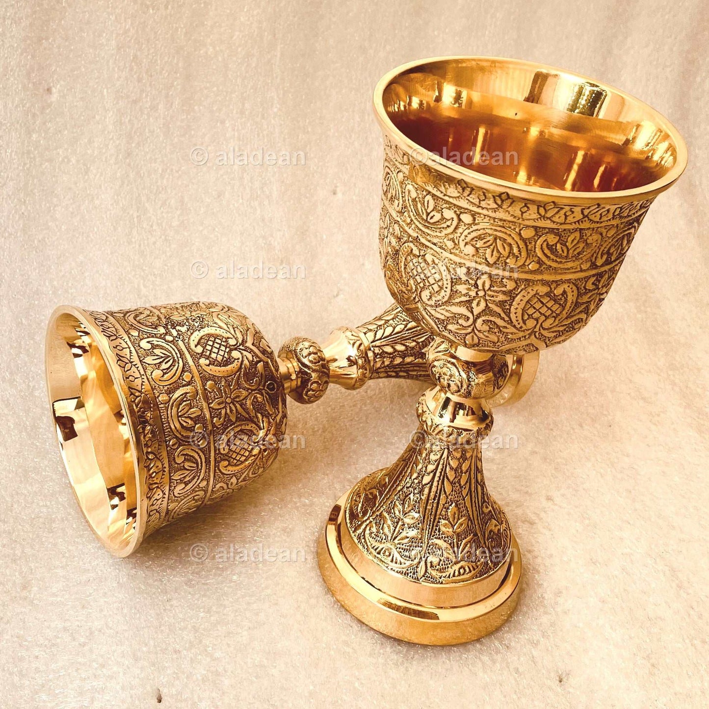 Vintage Chalice Goblet Brass Royal Wine Cup of the Highness