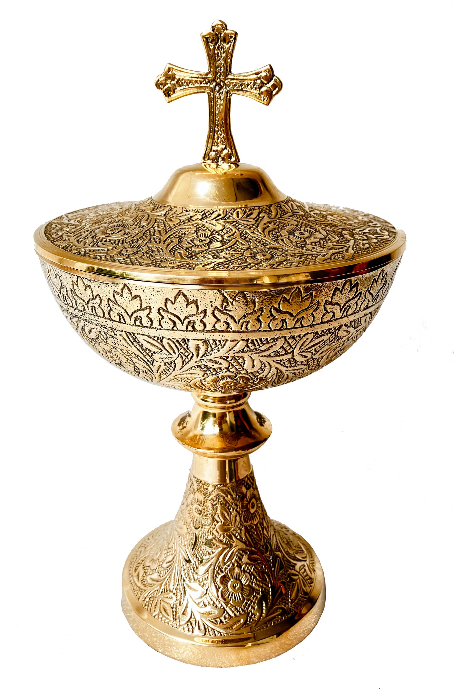 Großes 10" Ziborium mit keltischem Kreuz, Kirchenkapelle, Priesterkelch, katholischer christlicher Hostienziborium, Ciboria
