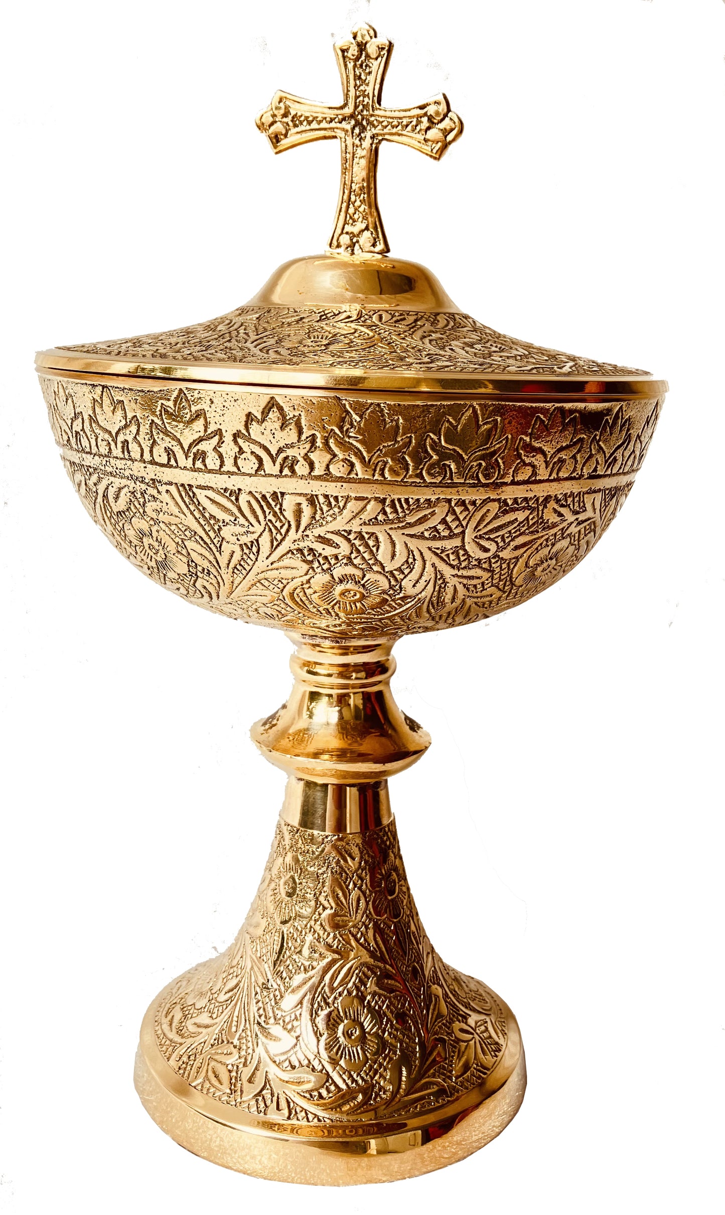 Großes 10" Ziborium mit keltischem Kreuz, Kirchenkapelle, Priesterkelch, katholischer christlicher Hostienziborium, Ciboria