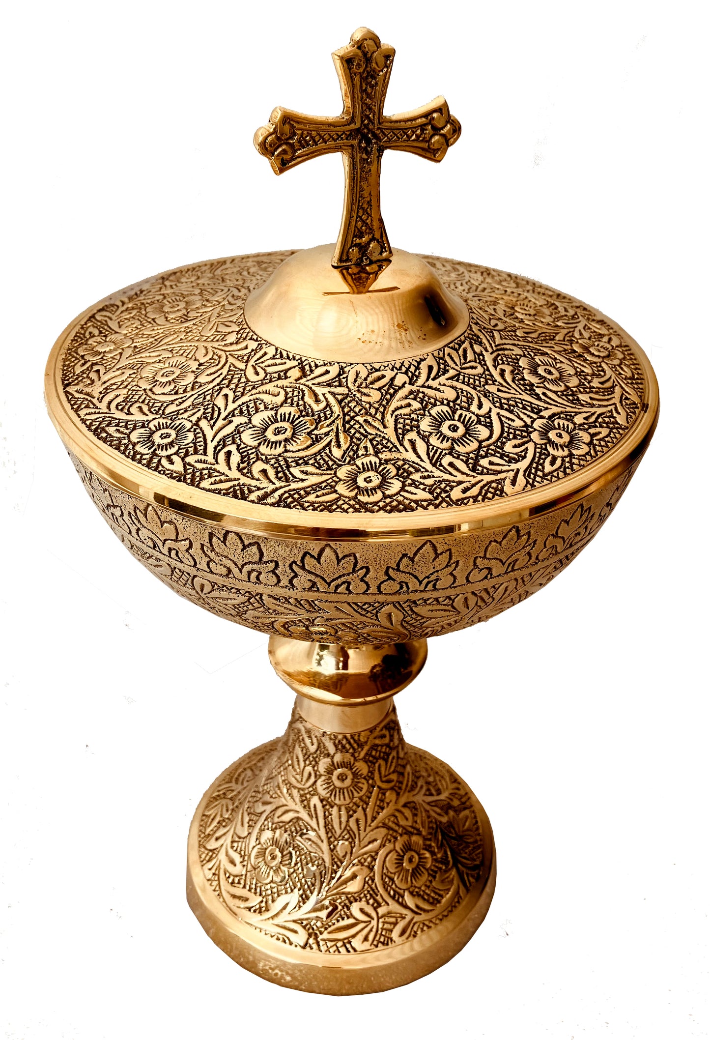 Großes 10" Ziborium mit keltischem Kreuz, Kirchenkapelle, Priesterkelch, katholischer christlicher Hostienziborium, Ciboria